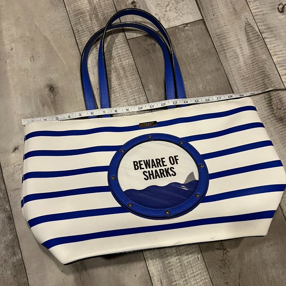 Kate Spade 'Beware of Sharks' Jules Tote Bag, Port Hole Scene BW